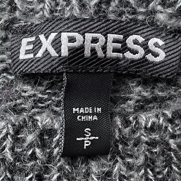 TTPD Express Wool Mohair Blend Leopard Print Heart Pullover Sweater Women S Gray - Picture 9 of 10